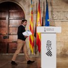 El president de la Generalitat valenciana, Carlos Mazón, ofrece una rueda de prensa tras un pleno extraordinario del Consell.