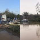 Refugio de animales de la protectora Modepran en Carlet (Valencia), anegado y dañado tras el paso de la DANA.