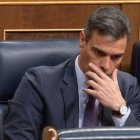 El presidente del Gobierno, Pedro Sánchez, durante un pleno en el Congreso.