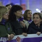 Pilar Alegría y Ana Redondo durante la manifestación organizada por el Foro de Madrid el 25N
