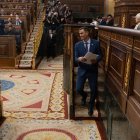 Pedro Sánchez en su comparecencia en el Congreso por la DANA