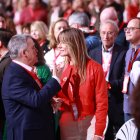 Begoña Gómez, junto a Santos Cerdán, el pasado fin de semana en Sevilla.