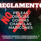 Cartel anunciando la fiesta de un club privado marroquí en Torremolinos.