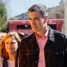 La delegada del Gobierno, Pilar Bernabé, y el presidente del Gobierno, Pedro Sánchez