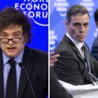 Javier Milei y Pedro Sánchez en el foro de Davos