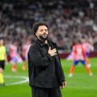 Marcelo, en su homenaje en el Santiago Bernabéu.