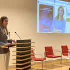 La vicepresidente tercera y ministra para la Transición Ecológica y el Reto Demográfico, Sara Aagsen, en la presentación del Anuario Aedive de la Movilidad Eléctria, este martes 18 de febrero en Madrid.