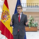 El ministro de la Presidencia, Justicia y Relaciones con las Cortes, Félix Bolaños, interviene durante una jornada sobre la mediación y los Medios Adecuados de Solución de Controversias (MASC), en el Ministerio de la Presidencia, Justicia y Relaciones con.