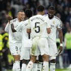 Kylian Mbappé celebra uno de sus goles contra el Leganés.