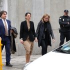 La ex asesora de Moncloa Pilar Sánchez Acera a su salida de declarar como testigo al Tribunal Supremo.