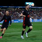 Lewandowski celebra el gol del Barcelona en Butarque.