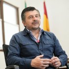 El portavoz del PP-A en el Parlamento andaluz, Toni Martín, durante la entrevista.