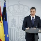 El presidente del Gobierno, Pedro Sánchez, comparece en el Palacio de la Moncloa para anunciar el aumento del gasto en defensa