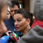 La ministra de Juventud e Infancia, Sira Rego, ofrece declaraciones a los medios tras una reunión con la delegada del Gobierno Pilar Bernabé en el Patio de la Delegación del Gobierno en la Comunitat Valenciana, a 11 de abril de 2025, en Valencia, Comunita.