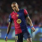 Raphinha, durante un partido del Barcelona.