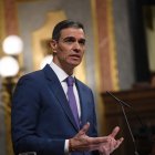 El presidente del Gobierno, Pedro Sánchez, durante una sesión plenaria este miércoles en el Congreso de los Diputados.