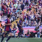 Lamine Yamal celebra su gol contra el Real Madrid.