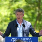 Nuñez Feijóo en la romeria popular del concello de O Pino