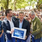 Alberto Núñez Feijóo durante su última visita a Galicia con el presidente de la Comunidad, Alfonso Rueda.