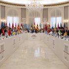 El presidente del Gobierno, Pedro Sánchez, preside la XXVIII Conferencia de Presidentes, en Palau de Pedralbes de Barcelona