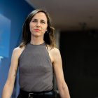 La portavoz de Podemos en el Congreso, Ione Belarra, llega a una rueda de prensa en el Congreso de los Diputados, a 3 de junio de 2025, en Madrid (España).