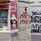 Pintadas en las sedes del PSPV y garaje de Ábalos