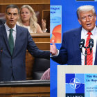 Pedro Sánchez y Donald Trump.