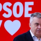 Santos Cerdán en un acto del PSOE cuando aún era secretario de Organización del partido.