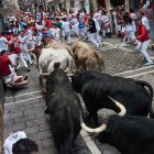 Archivo - Imagen del sexto encierro de los Sanfermines de 2024, protagonizado por la ganadería Jandilla.