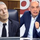 El ministro de Interior, Fernando Grande-Marlaska, y el presentador de Cuatro, Nacho Abad.
