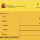 Página web del Ministerio de Asuntos Exteriores, Unión Europea y Cooperación del Gobierno de España