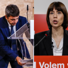 El president de la Generalitat, Carlos Mazón y la secretaria general del PSPV-PSOE, Diana Morant