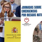 La delegada del Gobierno en la Comunitat Valenciana, Pilar Bernabé, y el cartel de las jornadas de SOS Desaparecidos