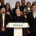 La presidenta de la Junta de Extremadura, María Guardiola (c), durante un acto, en el Palacio de Congresos, a 17 de noviembre de 2025, en Mérida, Badajoz, Extremadura (España). Guardiola ha presentado la candidatura del PP de Extremadura para las elecciones autonómicas del 21 de diciembre en las que espera ser reelegida presidenta de la Junta de Extremadura.

Jorge Armestar / Europa Press
17/11/2025