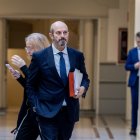 El presidente del Senado, Pedro Rollán, a su llegada a una sesión de control al Gobierno 18/11/2025