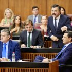 El portavoz del PP-A, Toni Martín, en el último pleno en el Parlamento andaluz.