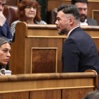 La portavoz de Junts en el Congreso, Miriam Nogueras y el portavoz de ERC en el Congreso, Gabriel Rufián.