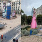 Vallados de protección de seguridad ante la previsión de fuertes vientos en la ciudad de Alicante