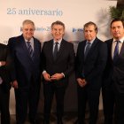 Fernando Letamendía, Antonio Martín Beaumont, Alberto Núñez Feijóo, Benjamín López y Javier López en el 25 aniversario de Esdiario
