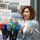 La vicepresidenta primera del Gobierno y ministra de Hacienda, María Jesús Montero,este miércoles en Sevilla.