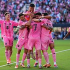 FORT LAUDERDALE, FLORIDA - DECEMBER 06: Rodrigo De Paul #7 of Inter Miami CF celebrates with teammates after scoring the team's second goal during the Audi 2025 MLS Cup Final match between Inter Miami CF and Vancouver Whitecaps FC at Chase Stadium on December 06, 2025 in Fort Lauderdale, Florida. (Photo by Rich Storry/Getty Images)