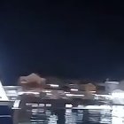 El helicóptero persiguiendo a la narcolancha