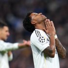 MADRID, SPAIN - DECEMBER 10: Rodrygo of Real Madrid reacts during the UEFA Champions League 2025/26 League Phase MD6 match between Real Madrid C.F. and Manchester City at Estadio Santiago Bernabeu on December 10, 2025 in Madrid, Spain. (Photo by Aitor Alcalde/Getty Images)