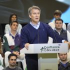 El presidente del PP, Alberto Núñez Feijóo, en Navalmoral de la Mata