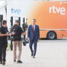 Pedro Sánchez, llegando al debate electoral de RTVE en julio de 2023.