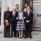 Juan Carlos de Borbón y sus hijas durante el enlace de José Luis Martínez-Almeida
