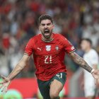 LISBON, PORTUGAL - OCTOBER 11: Vitinha of Portugal celebrates scoring Portugal goal during the FIFA World Cup 2026 qualifier match between Portugal and Republic of Ireland at Estadio Jose Alvalade on October 11, 2025 in Lisbon, Portugal. (Photo by Carlos Rodrigues/Getty Images)
