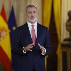 El rey Felipe VI durante el discurso de Navidad de 2025.