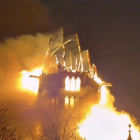 La iglesia de Vondelpark en Amsterdam, en llamas.