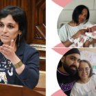 La diputada de Aliança Catalana, Sílvia Orriols (izq.) y dos de los primeros nacimientos en Cataluña (der.)